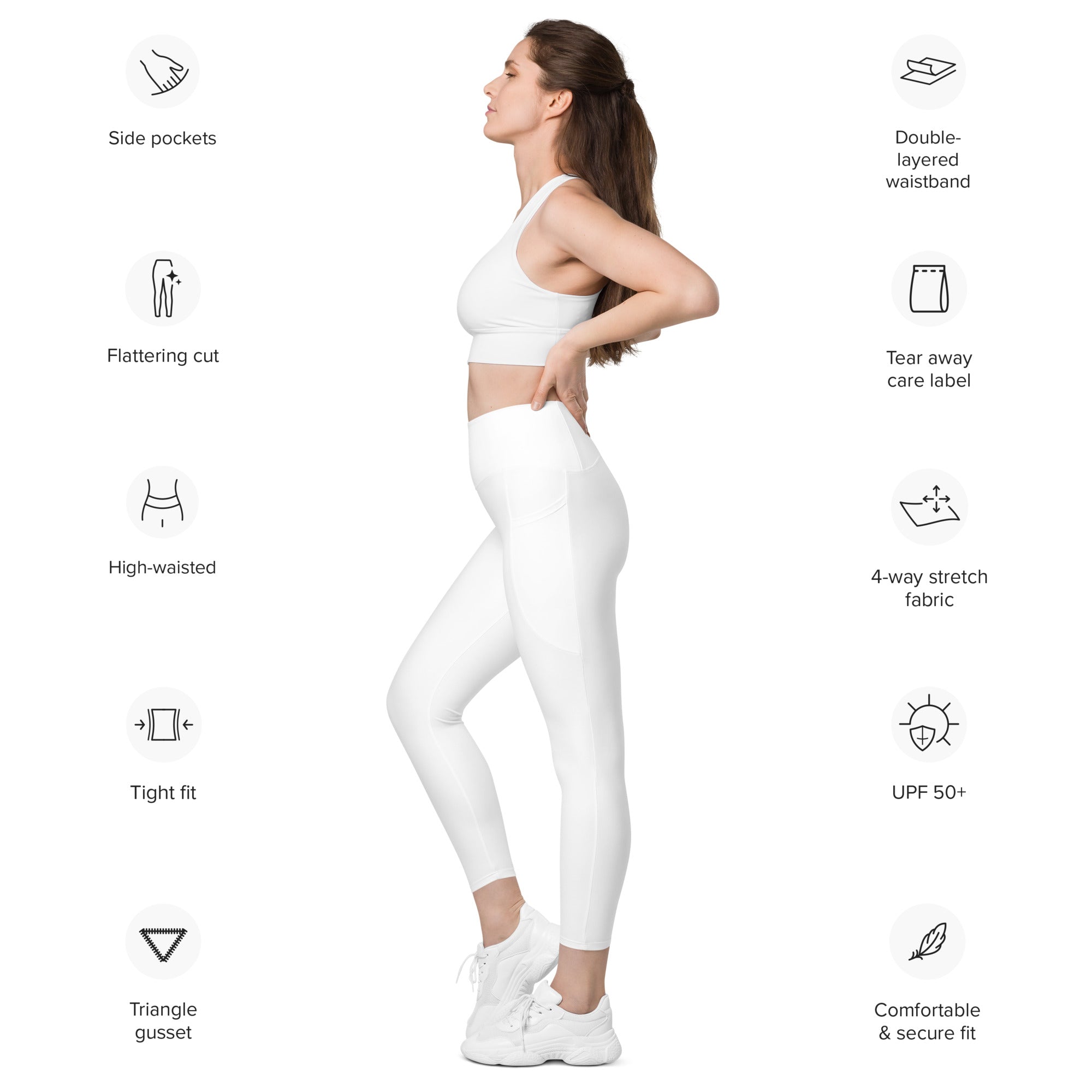 Snow White Leggings with Pockets | All Sizes
